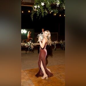 Revelry Skye Velvet Dress in Dusty Rose